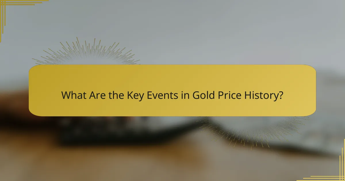 What Are the Key Events in Gold Price History?