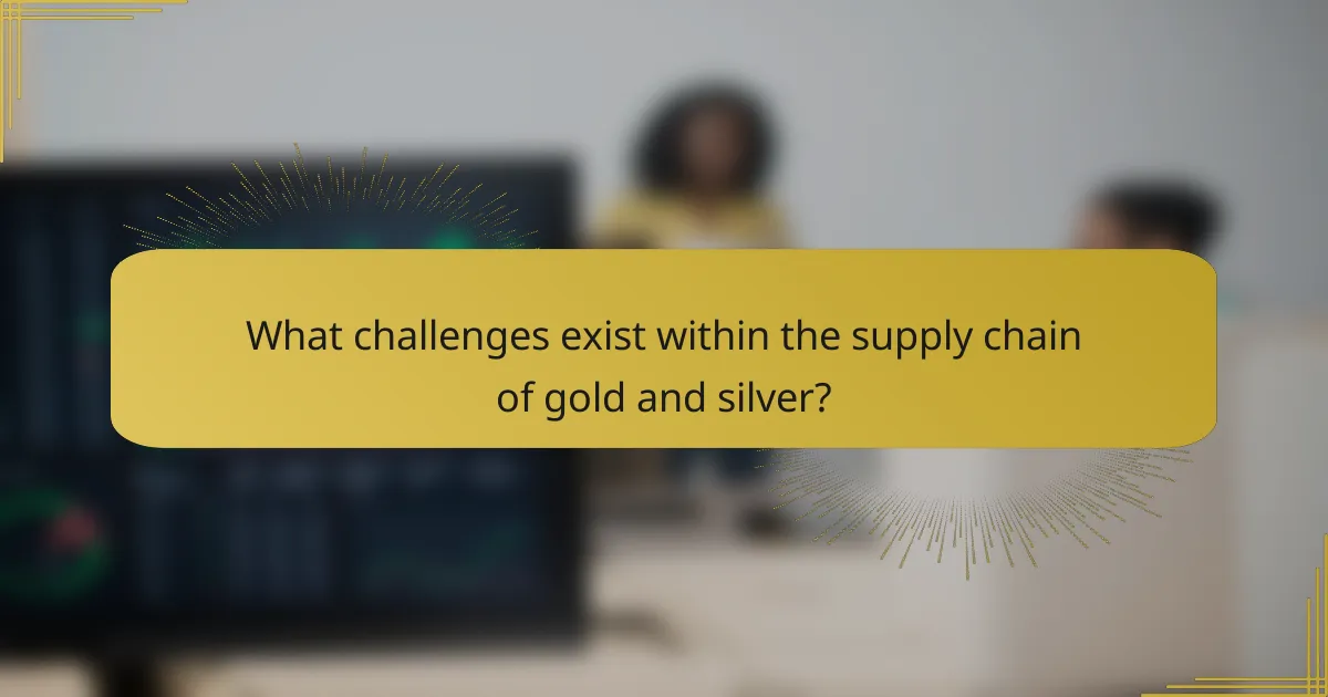 What challenges exist within the supply chain of gold and silver?