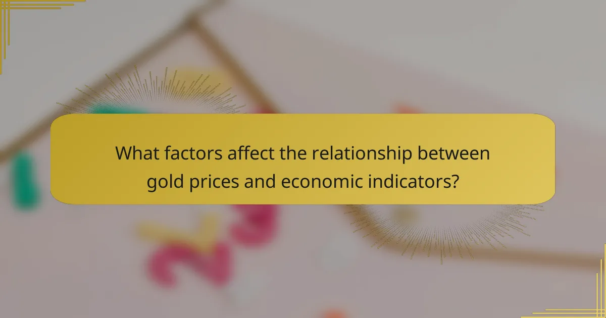 What factors affect the relationship between gold prices and economic indicators?
