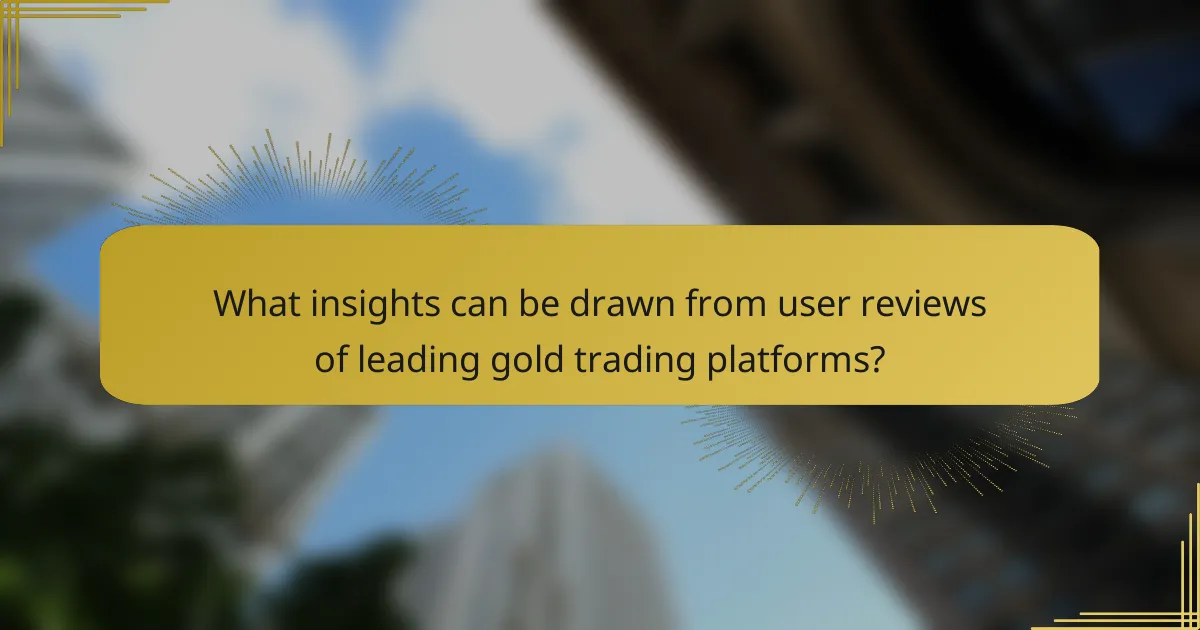 What insights can be drawn from user reviews of leading gold trading platforms?